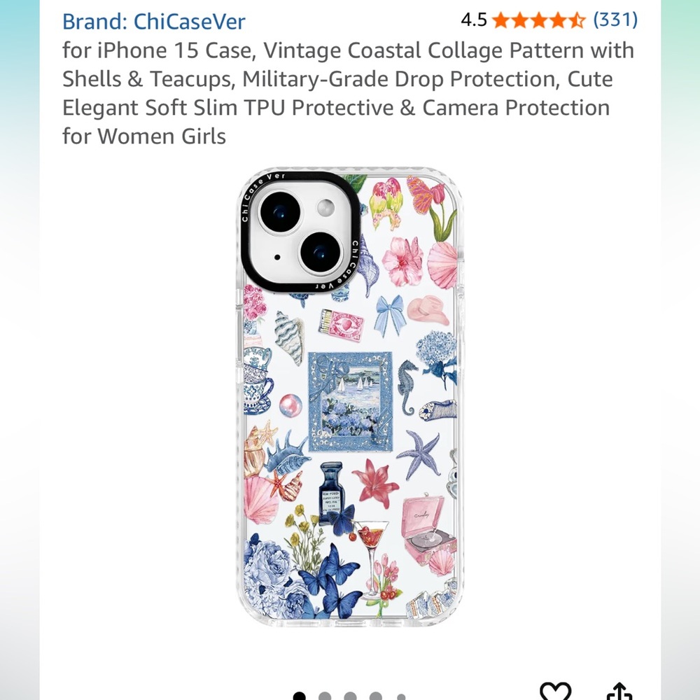 NEW $42 ChiCaseVer iPhone 15 Clear Case Coastal Cowgirl Vintage Collage Pattern - Picture 3 of 15